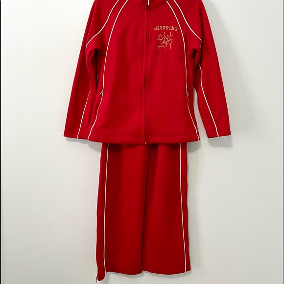 Charles River Sharon's Red Dance Competition Zip Jacket Pant Set Child Medium - Picture 9 of 15